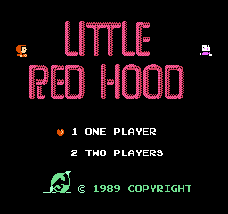 Little Red Hood title screen for NES